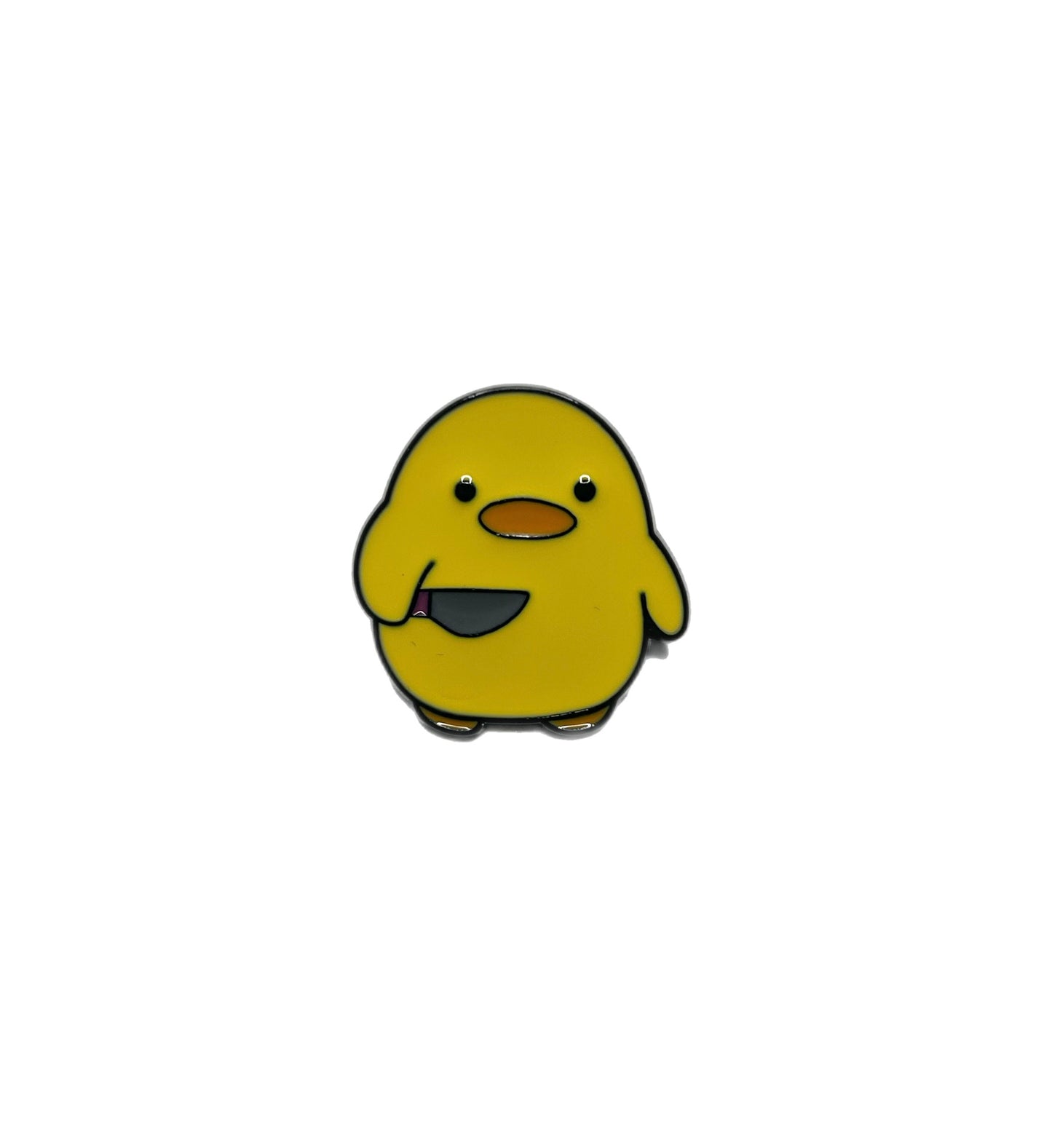 Chubby Knife Holding Animal Enamel Pin