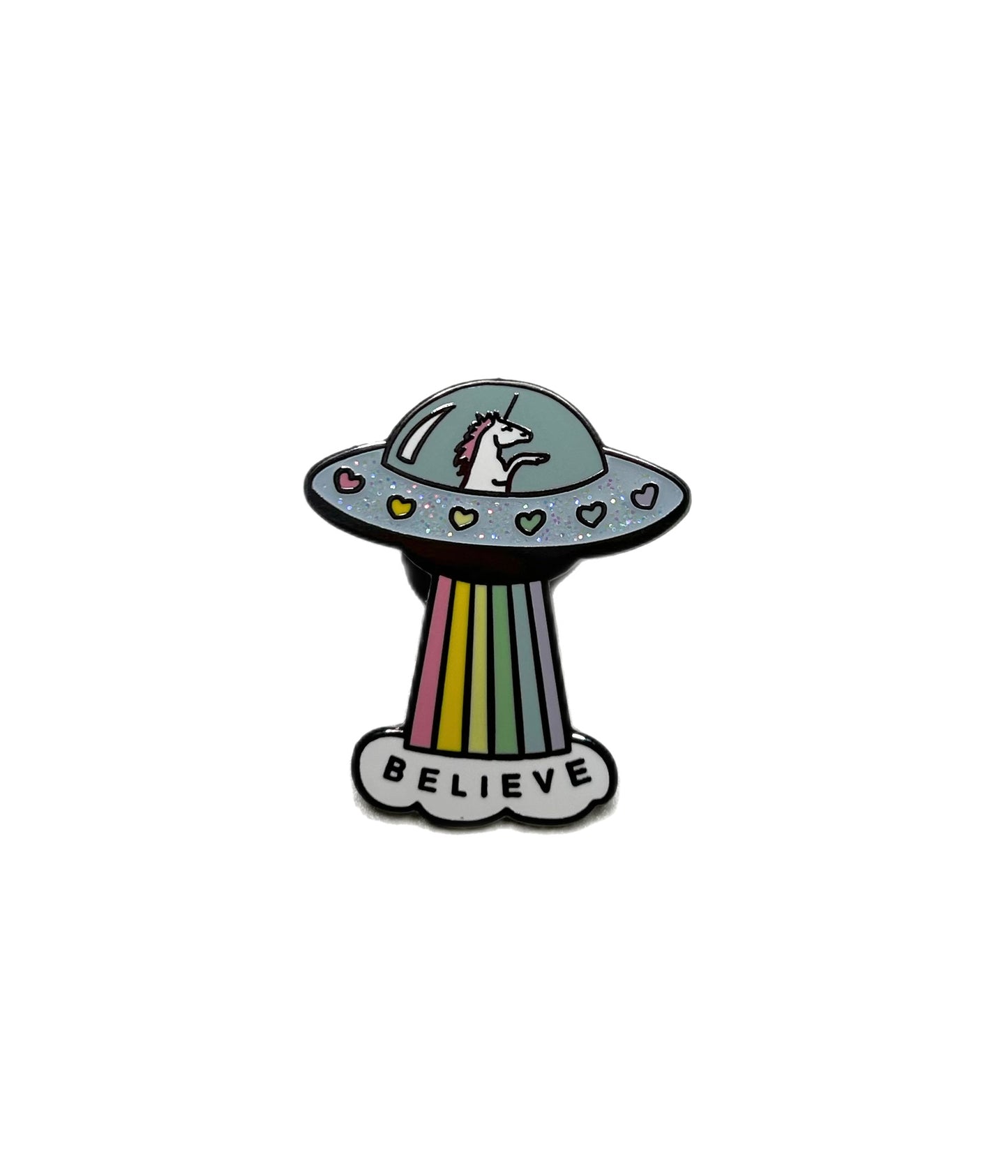 UFO Rainbow Unicorn Enamel Pin