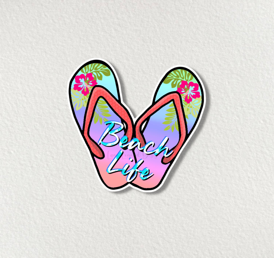 Beach Life Flip Flops Sticker