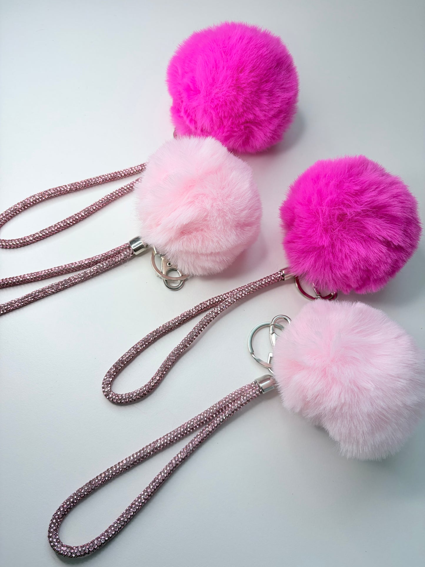 Rhinestone PomPom Wristlet