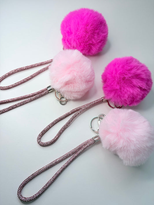 Rhinestone PomPom Wristlet